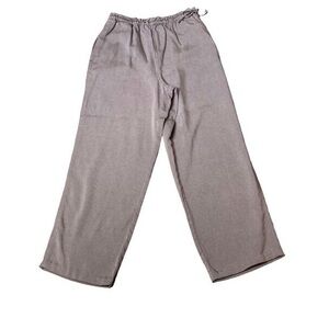 J. Jill NWOT Tencel Drawstring Wide Leg Gray Pants Side Tie Detail size Medium
